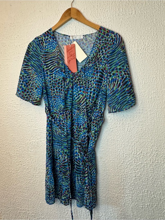 Amiani Other - Blue Multicolor Printed Swim Coverup Tunic